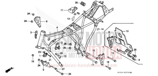 CARROSSERIE DE CHASSIS CM125CJ de 1988
